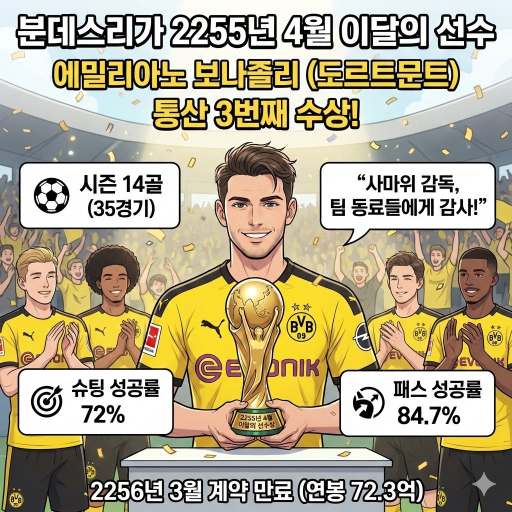도르트문트 보나졸리, `이달의 선수` 등극!